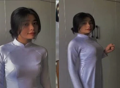 Em áo dài mông tròn cực phê